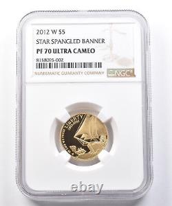 2012-W $5 Star Spangled Banner Gold Commemorative PF70 UCAM NGC 3868
