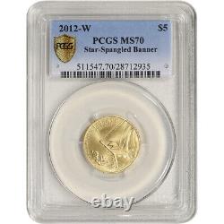 2012 W US Gold $5 Star-Spangled Banner Commemorative BU PCGS MS70