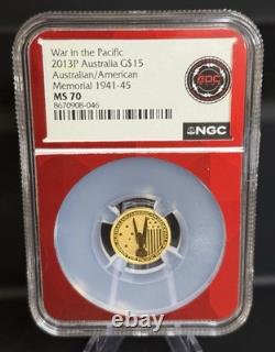 2013 $15 Australian War In The Pacific Commemorative Gold Coin, 1/10 Ounce