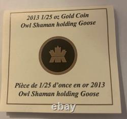 2013 1/25 Of An Ounce Gold Coin In Art Royal Canadian Mint