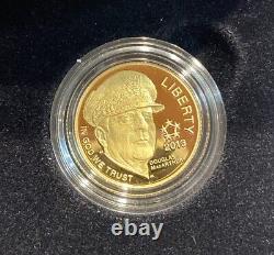 2013 5-Star Generals Commemorative Uncirculated $5 Gold Coin withCOA