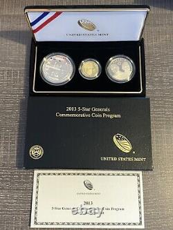 2013 5-star Generals Commemorative Three-coin Proof Set Ogp