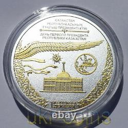 2013 Niue $2 Kazakhstan First President Day 1 Oz Silver Gold Gilded Coin Rare