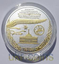 2013 Niue $2 Kazakhstan First President Day 1 Oz Silver Gold Gilded Coin Rare