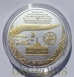 2013 Niue $2 Kazakhstan First President Day 1 Oz Silver Gold Gilded Coin Rare