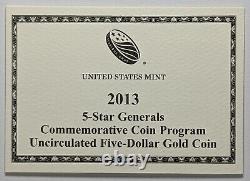 2013 P $5 Five Star Generals (MacArthur) Uncirculated Gold Coin