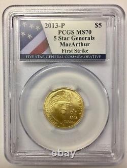 2013-P 5 Star Generals $5 Gold US Commemorative PCGS MS-70 First Strike