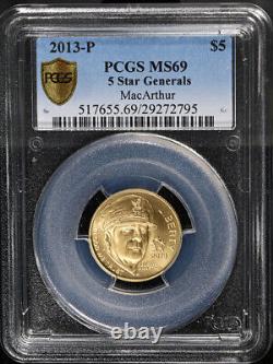 2013-P 5 Star Generals MacArthur Commemorative Gold $5 PCGS MS69