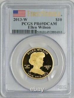 2013-W $10 Ellen Wilson First Strike Spouse Gold PR69 DCAM PCGS 928120-6