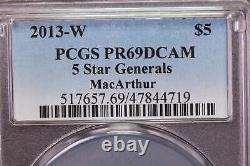 2013-W $5 Gold, 5 Star General,'MacArthur', PCGS PR-70, Store #100619