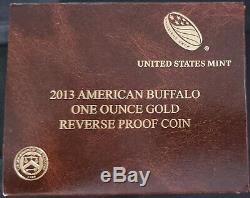 2013 W American Buffalo $50 One Ounce 1 Troy Oz. Reverse Proof. 9999 Fine Gold