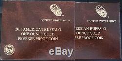 2013 W American Buffalo $50 One Ounce 1 Troy Oz. Reverse Proof. 9999 Fine Gold