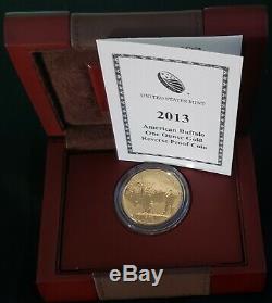 2013 W American Buffalo $50 One Ounce 1 Troy Oz. Reverse Proof. 9999 Fine Gold