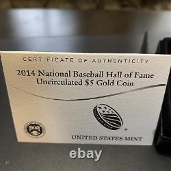 2014 Baseball 1/4 Oz quarter ounce gold commemorative uncirculated coin UNC