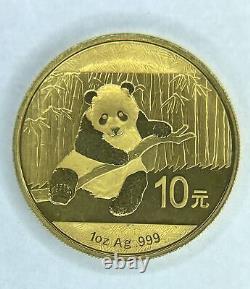 2014 Chinese 10 Yuan Silver 1oz China Gold Gilded Panda Uncirculated