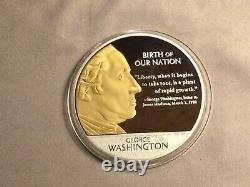 2014 George Washington-mount Rushmore Commemorative Silver & Gold Proof Coin