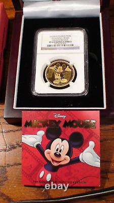 2014 Niue Ngc Pf69 Ucam Mickey Mouse Disney 1 Oz Gold Coin Coa & Original Box