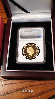 2014 Niue Ngc Pf69 Ucam Mickey Mouse Disney 1 Oz Gold Coin Coa & Original Box