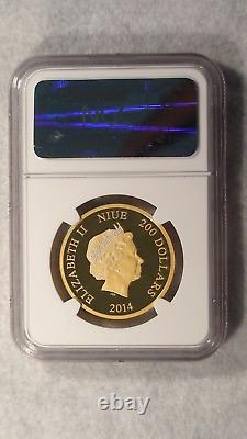 2014 Niue Ngc Pf70 Ucam Goofy Walt Disney 1 Oz Gold Coin Coa & Original Box