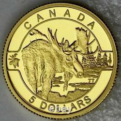 2014 O Canada $5 Dollars 9999 gold coin Moose proof