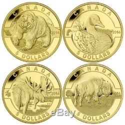 2014 O Canada Pure Gold 4-coin Set