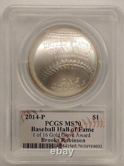 2014-P BROOKS ROBINSON GOLD GLOVE PCGS MS70 Baseball HOF! ONLY 16 EXIST! RARE