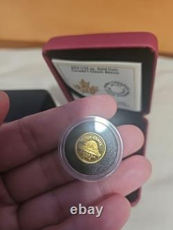 2014 Royal Canadian Mint 1/25 Oz Canada's Classic Beaver Gold Coin In Box & COA