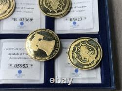 2014 Symbols of Freedmom 6 Commemorative Cu, LAYERED in 24K Gold Coins
