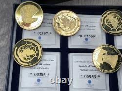 2014 Symbols of Freedmom 6 Commemorative Cu, LAYERED in 24K Gold Coins