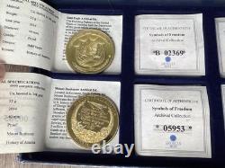 2014 Symbols of Freedmom 6 Commemorative Cu, LAYERED in 24K Gold Coins