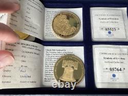 2014 Symbols of Freedmom 6 Commemorative Cu, LAYERED in 24K Gold Coins