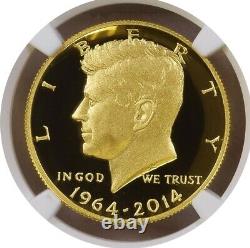 2014 W 50C Proof High Relief JFK Kennedy 50th Anniversary 3/4 oz Gold PF70 UC