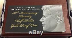 2014-W 50th Anniversary Kennedy Half Dollar Gold Proof Coin with Orig. Box & COA