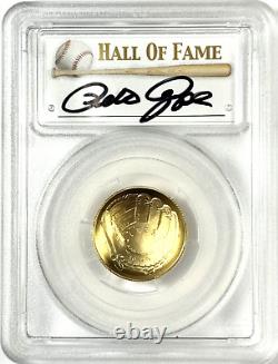 2014-W $5 Baseball Hall of Fame Gold Commemorative Coin MS70 PCGS PETE ROSE SIG