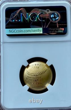 2014 W $5 Gold Baseball Hall Of Fame Proof Coin NGC PF70 Ultra Cameo