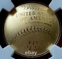 2014 W $5 Gold Baseball Hall Of Fame Proof Coin NGC PF70 Ultra Cameo