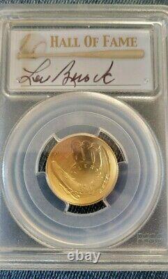 2014-W $5 Gold MS70 Baseball Hall of Fame Lou Brock. Only 16 exist! Perfect Coin