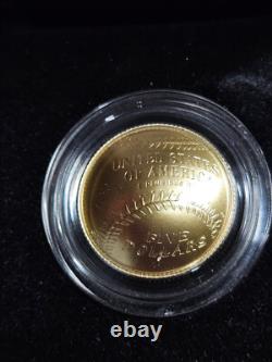2014-W BASEBALL HALL OF FAME $5 Gold Coin Commemorative withCase NO Box NO COA
