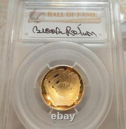 2014 W BASEBALL HALL OF FAME HAND SIGNED $5 GOLD COIN SET (10 pieces total)