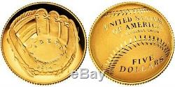 2014 W Baseball Hall of Fame Gold proof $5 Coin-Mint sold out in 24 hours