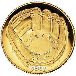 2014 W Baseball Hall of Fame Gold proof $5 Coin-Mint sold out in 24 hours
