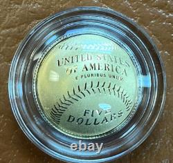 2014 W Baseball Hall of Fame Proof $5 Gold Commemorative Coin with Box & COA