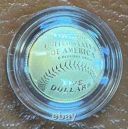 2014 W Baseball Hall of Fame Proof $5 Gold Commemorative Coin with Box & COA