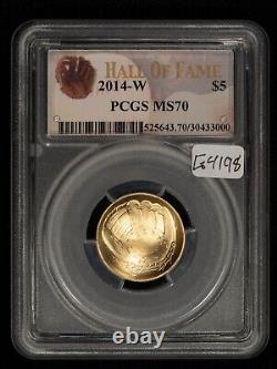 2014-W G$5 Baseball HOF Gold Commemorative Coin PCGS MS 70 SKU-G4198