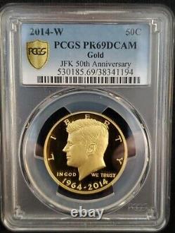 2014-W Gold Kennedy JFK 50c PCGS PF69 DCAM Deep Cameo Proof Gold Shield