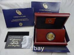2014-W Kennedy Half Dollar 3/4 oz Gold Commemorative Proof Box & COA US Mint