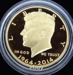 2014-W Kennedy Half Dollar 3/4 oz Gold Commemorative Proof Box & COA US Mint