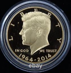 2014-W Kennedy Half Dollar 3/4 oz Gold Commemorative Proof Box & COA US Mint