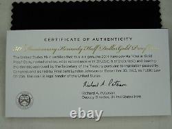 2014-W Kennedy Half Dollar 3/4 oz Gold Commemorative Proof Box & COA US Mint