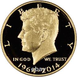 2014 W US Gold Half-Dollar Kennedy 50th Anniversary Proof 50C in OGP